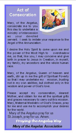 Angelus 2016 Prayer Card Conscation Prayer